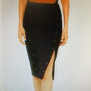 WHBM gold studded pencil skirt